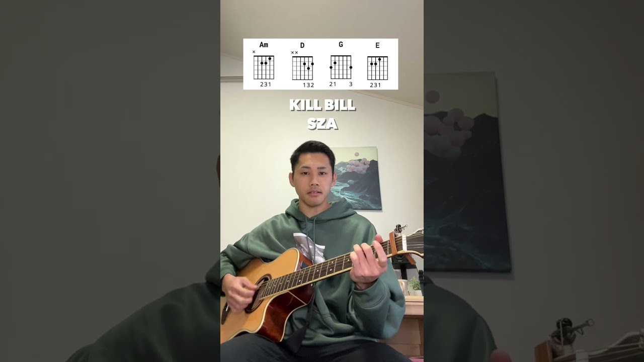 SZA - Kill Bill (YU Easy Guitar Tutorial) #Shorts