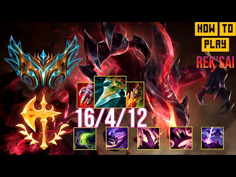 TOP 1 CHALLENGER Guides How to Play Rek'Sai Jungle & Carry + Best Build/Runes Season 12