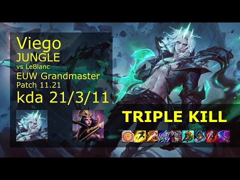 Viego vs LeBlanc Jungle - EUW Grandmaster 21/3/11 Patch 11.21 Gameplay