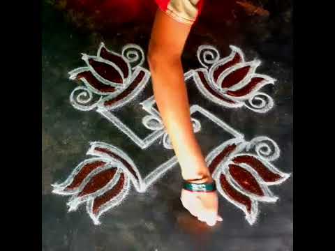 simple design rangoli/Fridaylotuskolam/dailykolam chithraimadhamkolam /srinithi kolam/shortvideo/mug
