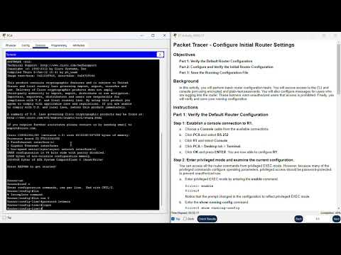 10.1.4 Packet Tracer - Configure Initial Router Settings