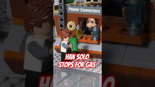 YouTube thumbnail: Han Solo stops for gas #shorts #LEGO #stopmotion #starwars