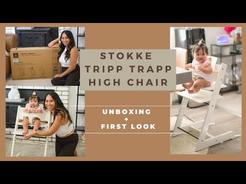LuQiBabe Baby High Chair Tray Compatible with Stokke Tripp Trapp (V2+ Baby Set) Replacement Feeding Tray with Built-In Cup Holder, Smooth Surface for Strong Suction, BPA-Free & Dishwasher Safe - White video review thumbnail
