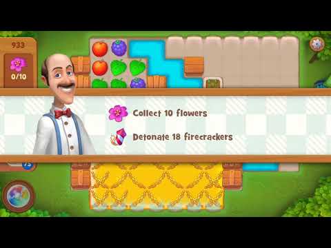 Gardenscapes Level 933 Walkthrough "No Boosters Used"
