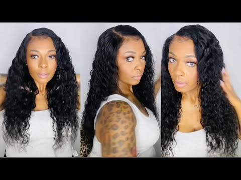 Water Wave Lace Front Wig 20inch Peruvian Virgin Hair Pre Plucked