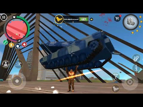 Rope Hero: (Mutant Man fight Police and throw Russian Army Tank).Android Gameplay HD #rope hero game