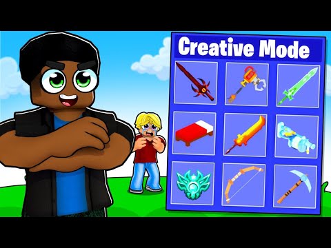 Secretly using CREATIVE MODE in Roblox Bedwars...