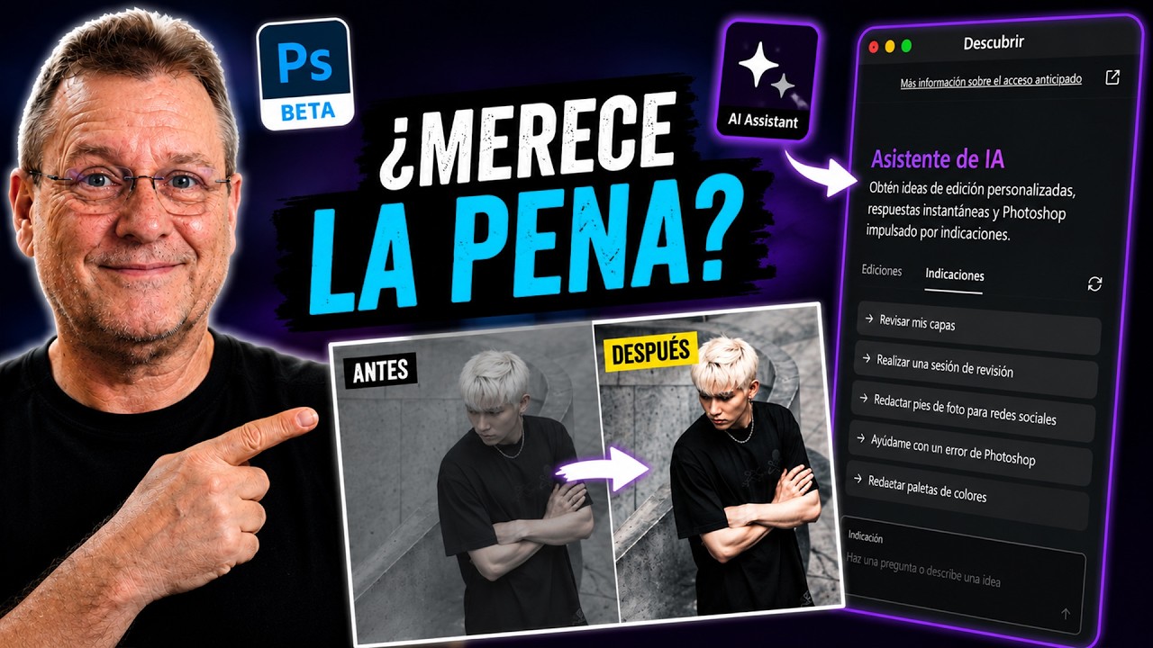 🤖 NUEVO ASISTENTE de IA en Photoshop 😱 ¿EDITA REALMENTE por TI?
