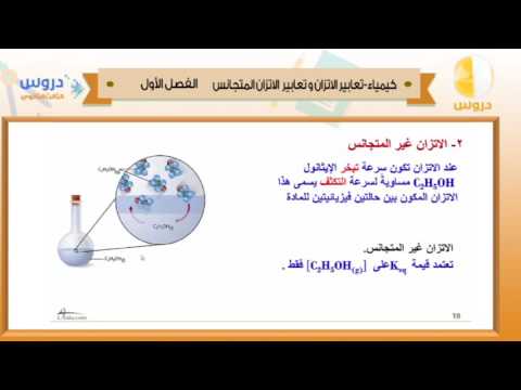 الثالث الثانوي | الفصل الدراسي الأول 1438 | كيمياء | تعابير الاتزان والاتزان المتجانس