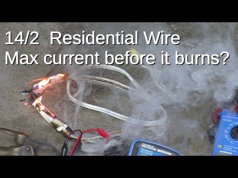 How many Amps to burn up 14/2 electrical wiring?