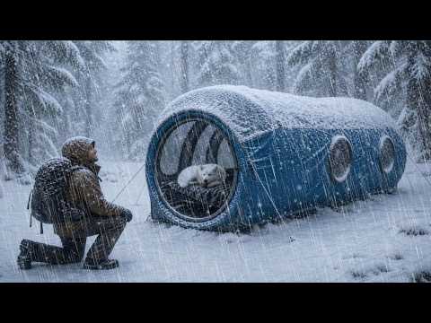 CAMPING ALONE IN HEAVY RAIN WITH THE CRAZIEST THUNDER // struggling to build shelter in the rain