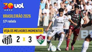 SANTOS 2 X 3 FLUMINENSE | NEYMAR PERDE CHANCE NO FIM E FLU VIRA JOGO; MELHORES MOMENTOS BRASILEIRÃO
