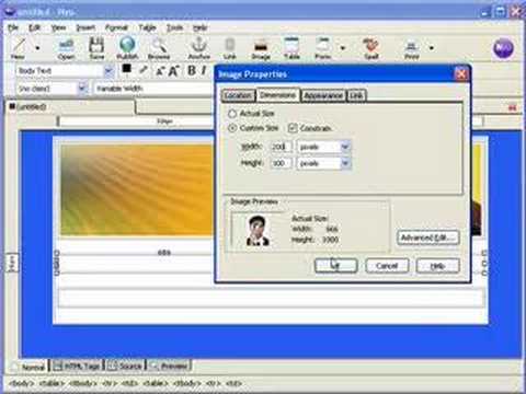 How To Make A Table Layout In NVU