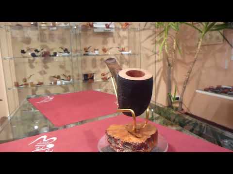 Pipa radica poker panel sabbiata fatta a mano - www.paronellipipe.it