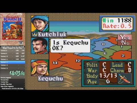 Genghis Khan II SNES Speedrun Mongol Conquest in 22.08 Former World Record