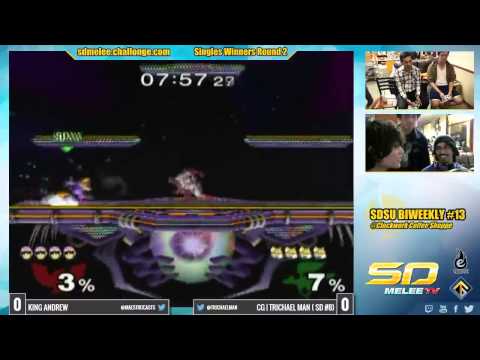 SDSU Biweekly #13 - King Andrew (Falcon) vs CG | Trichael Man (Fox) SSBM Winners Quarters - Melee