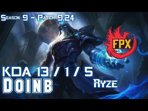 FPX Doinb RYZE vs IRELIA Mid - Patch 9.24 KR Ranked
