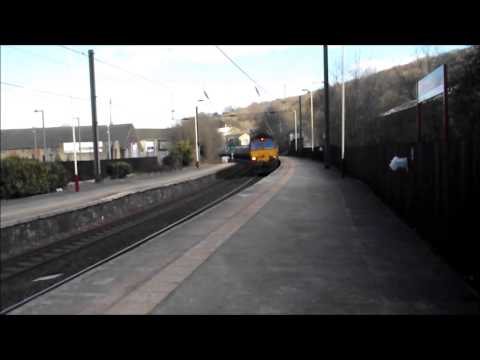 DB 66056 Passes Through Keighley on a Coal Train - 04/04/13