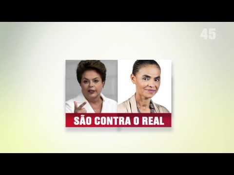 Comercial de Aécio - Aécio defende o Plano real, Marin a e Dilma, não (30/09/2014)