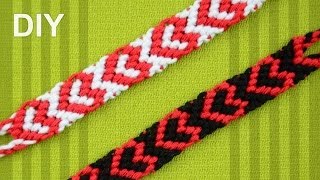Heart Friendship Bracelet for Valentines Day / DIY Tutorial