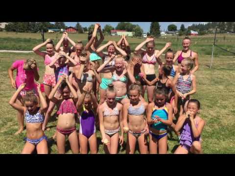 Rhythmic Gymnastics warmups, skills and fun at Summer Camp 2016 