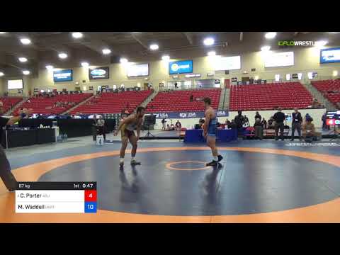 2018 Marine Corps US Open/UWW Junior Greco Roman 87 Con 4 - Chad Porter (ASU) Vs. Matthew Waddell