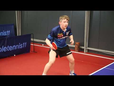 Tischtennis: Julian Rzihauschek gegen Stefan Fegerl