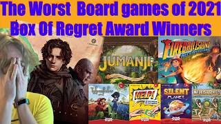 The Worst Boardgames of 2021. Box Of Regret Award Winners!