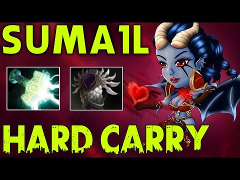 Sumail Queen Of Pain - HARD CARRY 95% Spell Lifesteal - Dota 2 Highlights