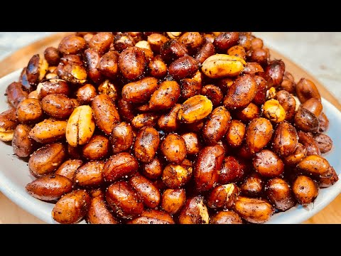 Correct method of hot spicy roasted peanuts/roasted peanuts in a pan/ super crispy roasted peanuts 