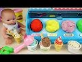 Baby Doll Ice cream shop and Play Doh ice cream toys play