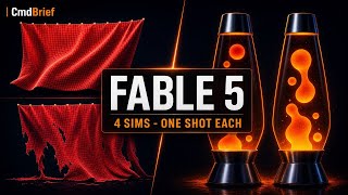 FABLE 5: Cloth + Lava Lamp Coding Test (4 One-Shot Sims)
