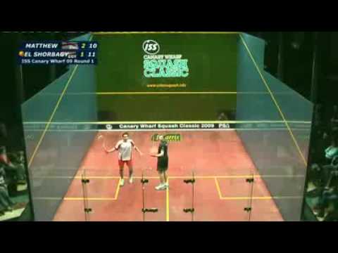 Mohamed EL Shorbagy stroke against nick mathew in CW2009 in Game 4
