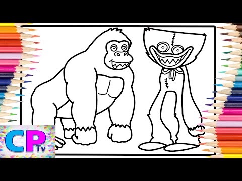 Gorilla meets Huggy Wuggy Coloring Pages/Gorilla Huggy Wuggy Style/ROY KNOX - Earthquake/NCS Release