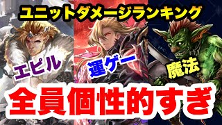 【ラスクラ】魔人ローランド、ソレイユ、ゴブルのユニットダメージランキング！3人ともダメージの伸ばし方が個性的すぎる！