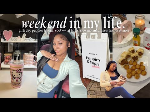 a cozy weekend in my life ⋆.𐙚 ̊ : puppies & yoga, cooking, new friend, outings, diy lashes & more!