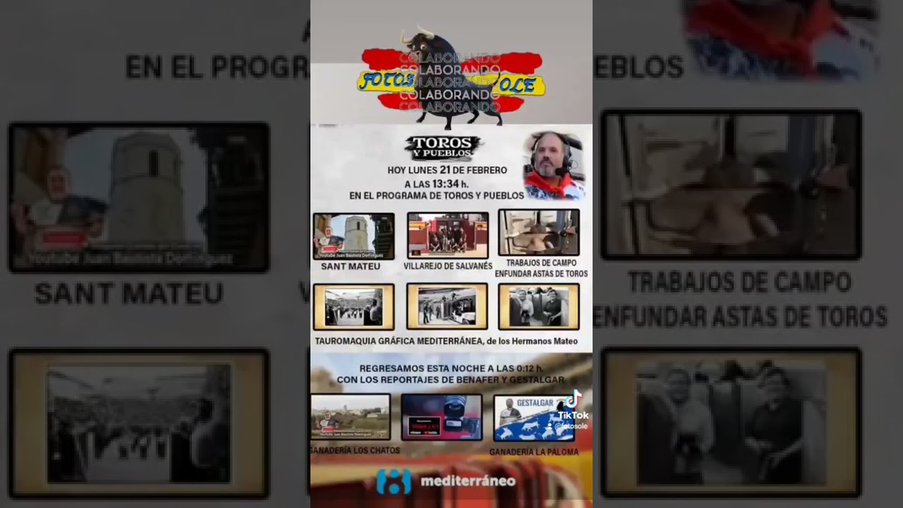 ➡️  Sigue en directo el Programa de Toros y Pueblos en la 8 mediterraneo