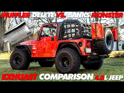 Muffler Delete Vs. Banks Monster Exhaust 4.0L Jeep TJ