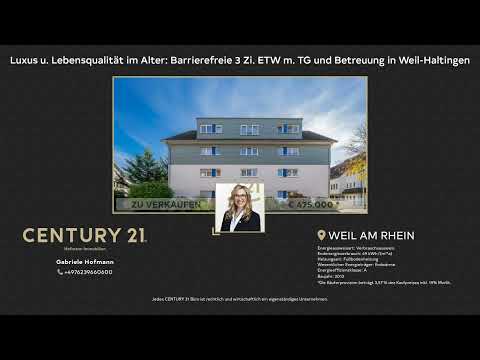 Luxus u. Lebensqualität im Alter: Barrierefreie 3 Zi. ETW m. TG und Betreuung in Weil-Haltingen