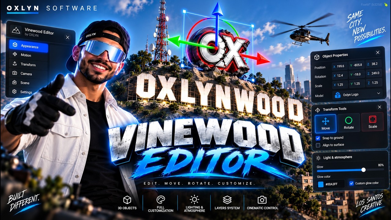 Oxlyn | Vinewood Sign Script – Real 3D Letters