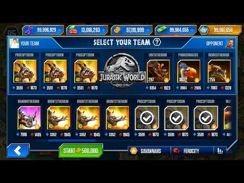 PROCOPTODON Full Level 40 vs All CENOZOIC - JURASSIC WORLD THE GAME