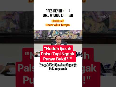 Jokowi Buka Suara Isu Ijazah Palsu!