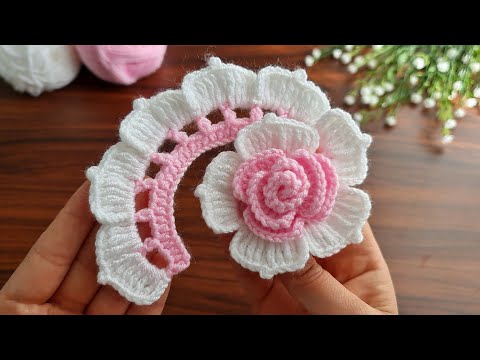 3D⚡💯Wow Amazing💯👌How to make  eye-catching flower crochet Super easy crochet rose flower making.