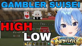 [Sub Indo] Momen Gambler Suisei Main High & Low di Minecraft Gold Rush