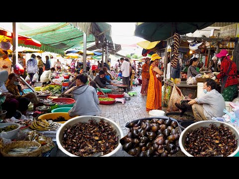 Street Food Tour - Daily Fresh Foods For Sales In Phnom Penh Market
