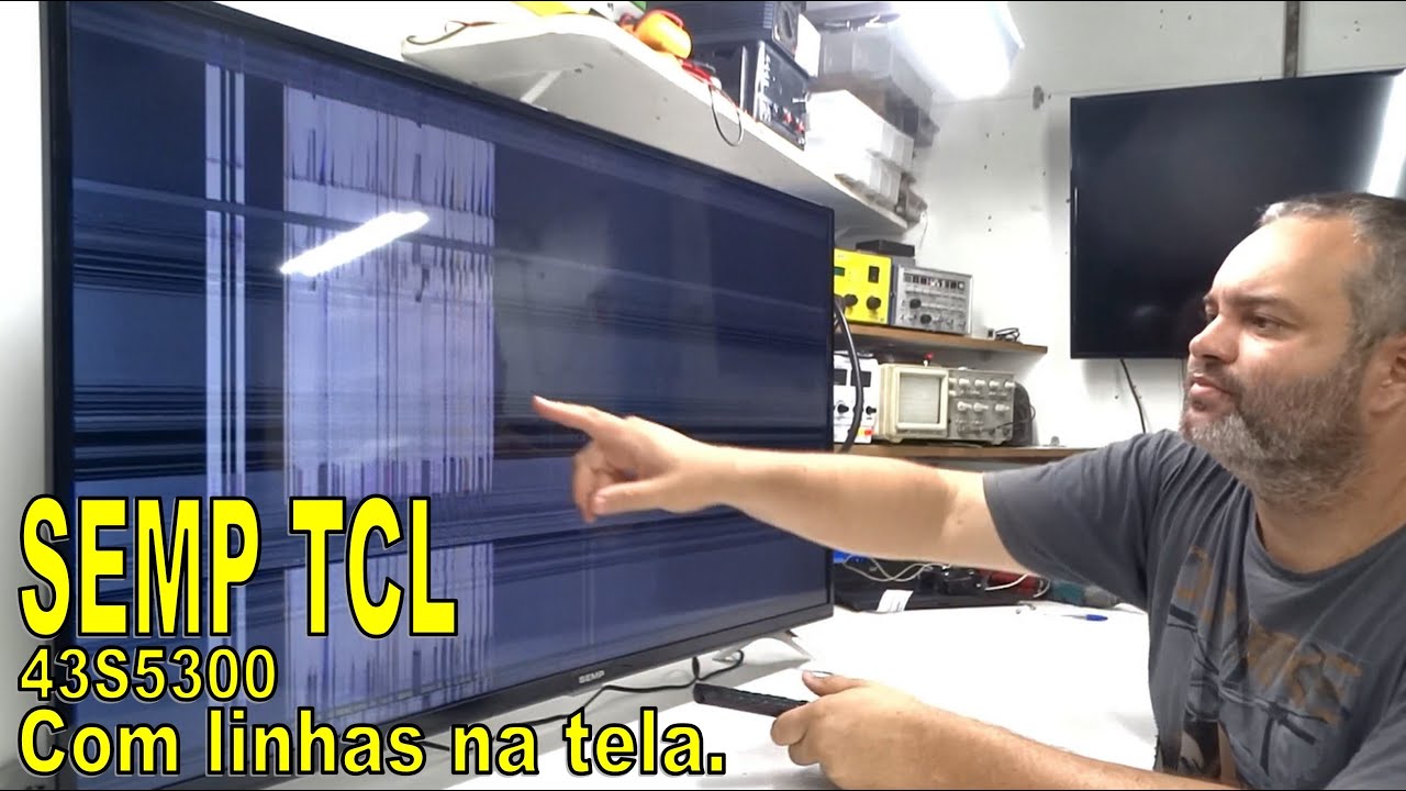 SEMP TCL 43S5300 com linhas na tela. "conserte em casa"