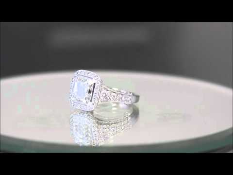 18k White Gold Asscher Cut Diamond Bezel Engagement Ring 4.30ctw H-VS2 EGL USA - KNR INC - 817