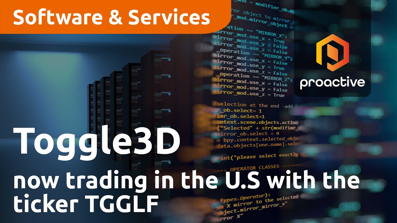 Toggle3D takes another step forward with the company now trading in the U.S using the ticker TGGLF