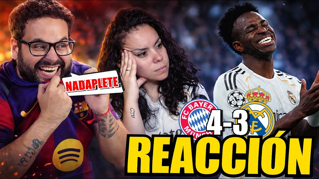 HINCHA del BARÇA REACCIONA al BAYERN 4-3 REAL MADRID con mi MUJER MADRIDISTA *ELIMINADOS y FRACASO*