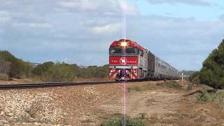 preview picture of video '1AD8 The Ghan passes South of Port Germein, SA'
